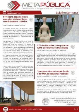 Imagem da notícia BOLETIM SEMANAL Nº 001